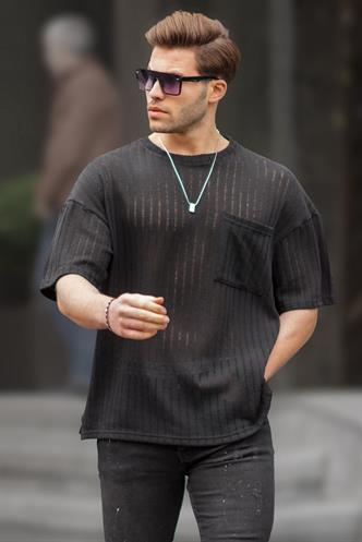 Siyah Oversize Erkek Tişört 6180