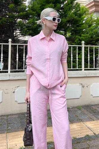 Pembe Gömlek Pantolon İkili Takım Takım MG2117