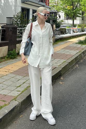 Beyaz Gömlek Pantolon İkili Takım MG2117