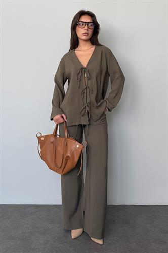 Haki Önü Bağlamalı Alt Üst Takım Mg2473