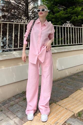 Pembe Gömlek Pantolon İkili Takım Takım MG2117