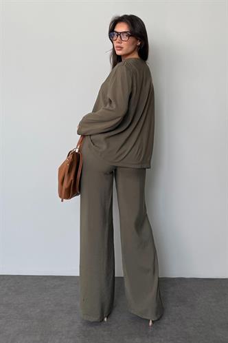 Haki Önü Bağlamalı Alt Üst Takım Mg2473