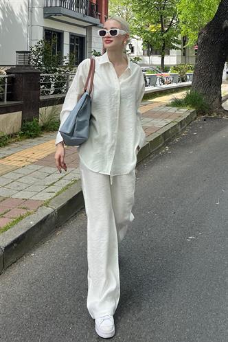 Beyaz Gömlek Pantolon İkili Takım MG2117