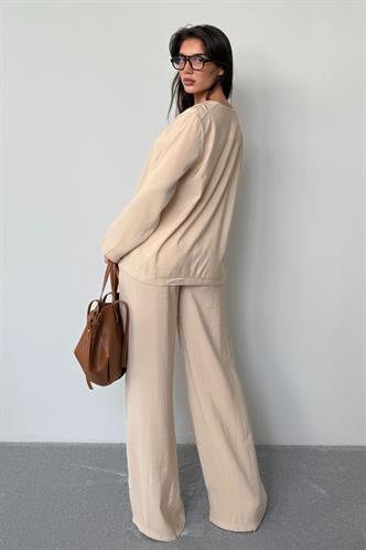 Bej Önü Bağlamalı Alt Üst Takım Mg2473