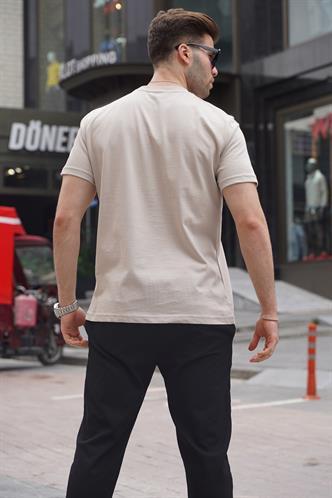 Taş Rengi Regular Fit Basic Erkek Tişört 6131