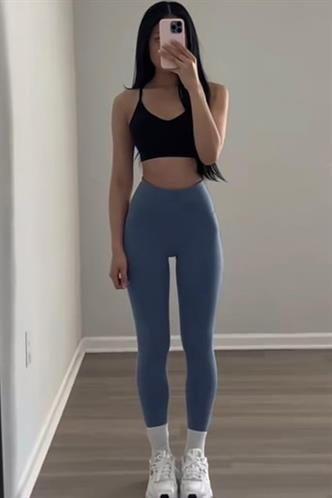 İndigo Yüksek Bel Kadın Tayt MG2230