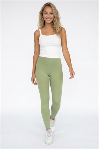 Fıstık Yeşili Yüksek Bel Kadın Tayt MG2230