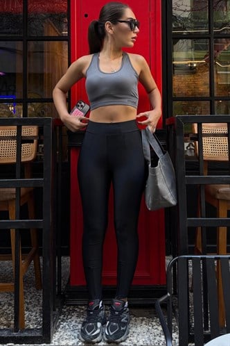 Siyah Active Fit Toparlayıcı Fermuarlı Tayt MG2791
