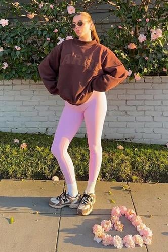 Pembe  Yüksek Bel Kadın Tayt MG2230