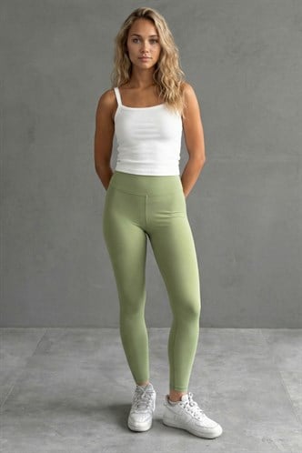 Fıstık Yeşili Yüksek Bel Kadın Tayt MG2230