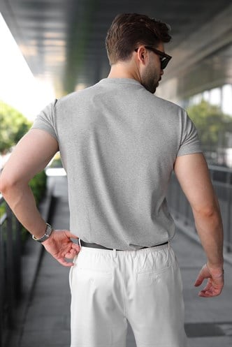 Grimelanj Slim Fit Hakim Yaka Triko Erkek Tişört E7189