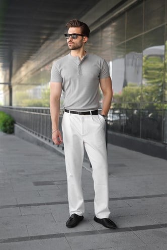 Grimelanj Slim Fit Hakim Yaka Triko Erkek Tişört E7189