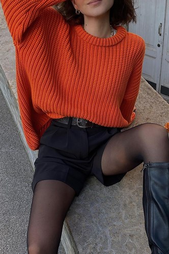 Mad Girls Orange Sweater MG1264