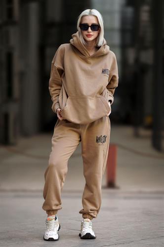 Vizon Kapüşonlu Kadın Eşofman Takımı MG1917