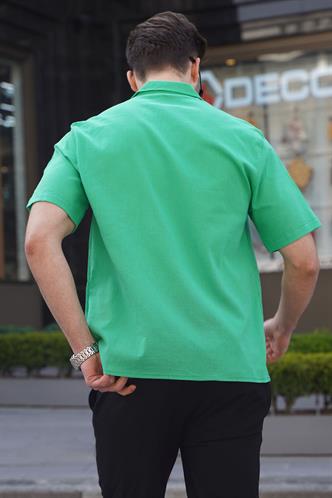 Yeşil Basic Kısa Kollu Erkek Gömlek 5598