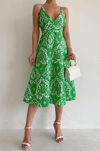 Green Designed Sheath Dress MG1537