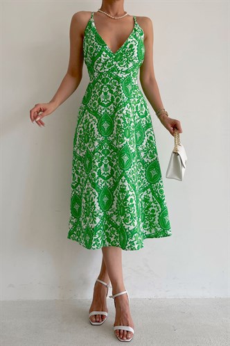 Green Designed Sheath Dress MG1537