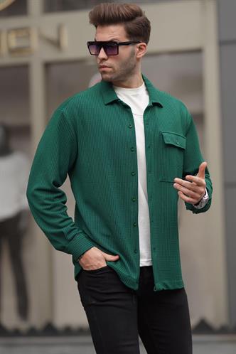 Yeşil Düz Oduncu Erkek Gömlek 6721