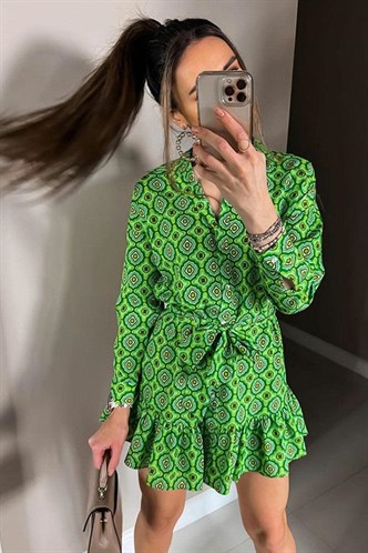Women Designed Green Dress Top