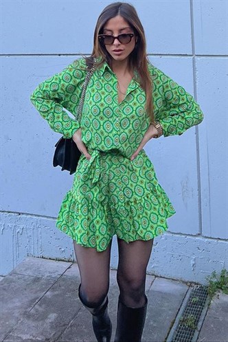 Women Designed Green Dress Top