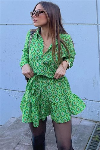 Women Designed Green Dress Top