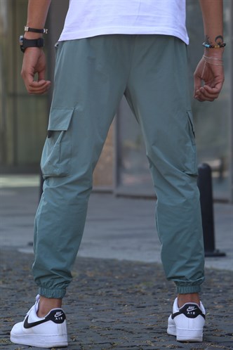 Yeşil Kargo Cep Erkek Jogger Pantolon 5461