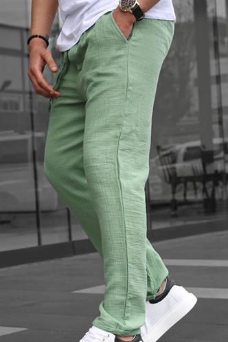 Yeşil Müslin Kumaş Erkek Basic Pantolon 6507