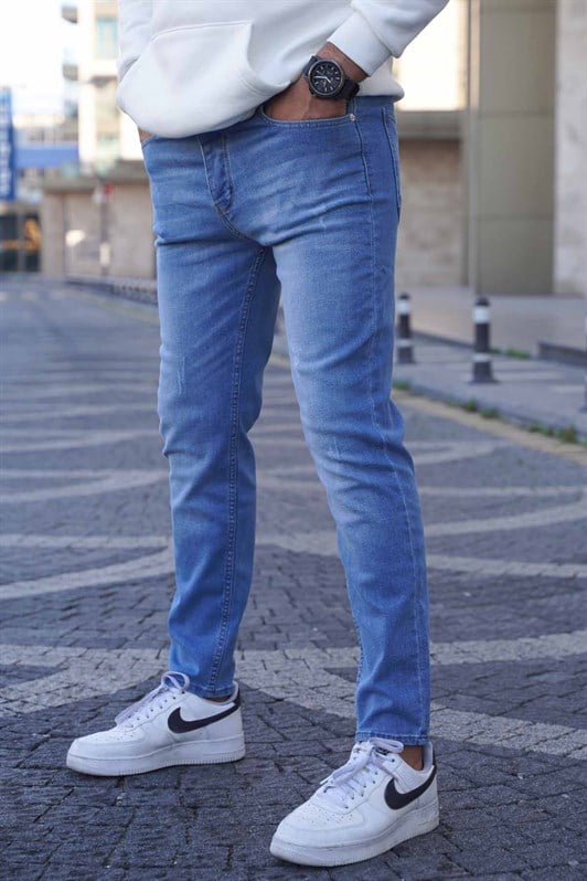 Light Blue Skinny Fit Jeans Madmext