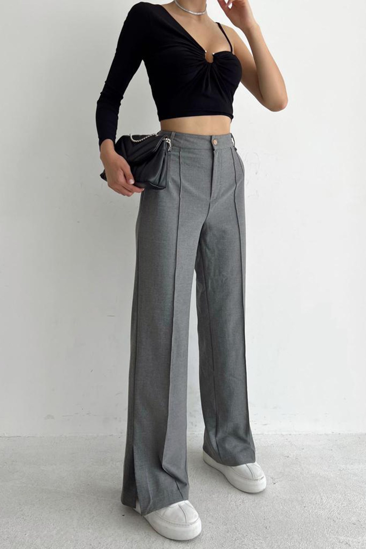 Zara + Asymmetric Wide Leg Pants