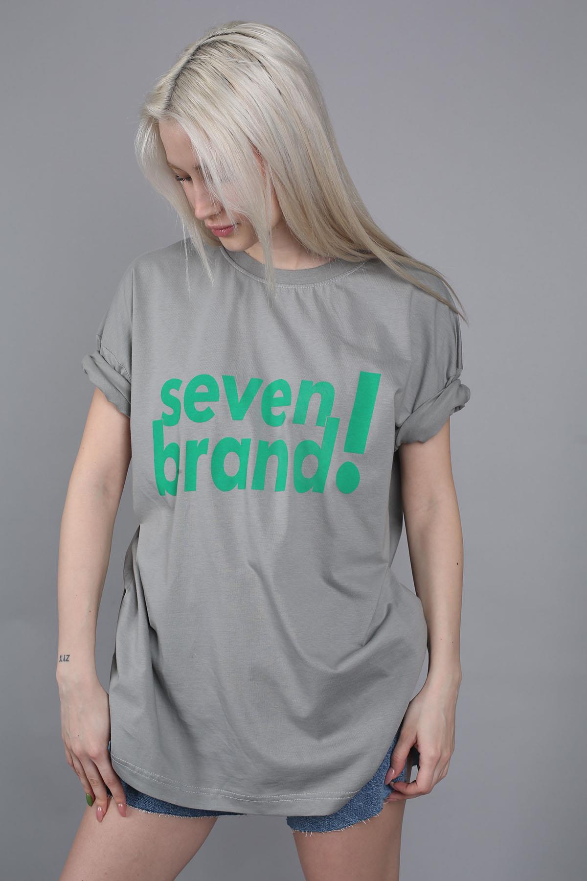 Women Printed Oversize Dye Gray T-Shirt MG1489