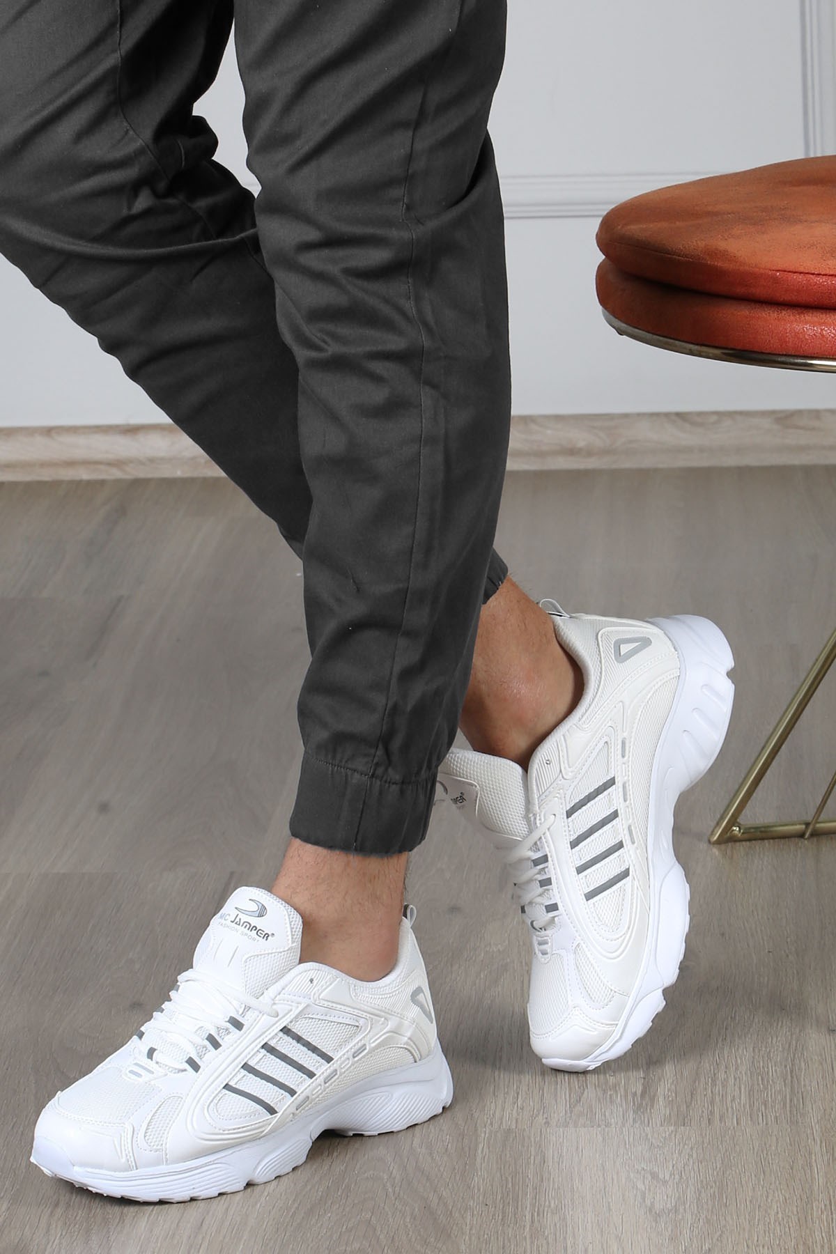 Erkek Beyaz Yüksek Taban Sneaker MS021