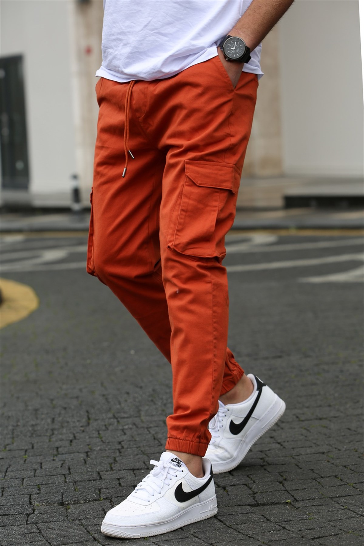 Red Military Cargo Pants With Flock Print  Jaded London