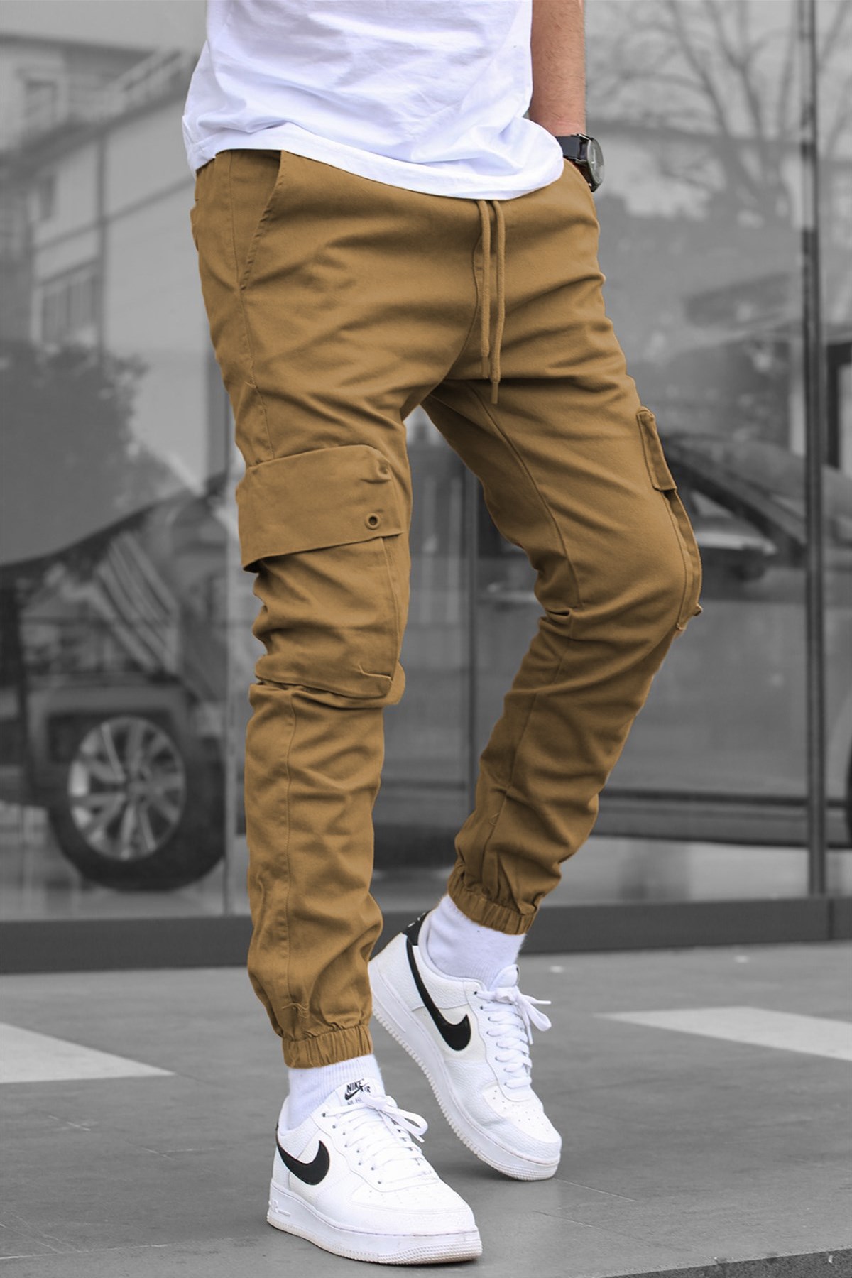 Slim fit cargo trousers  Light brown  Kids  HM IN