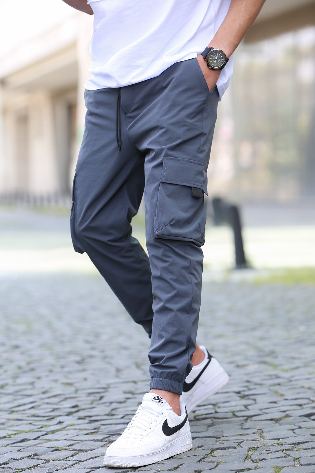 Füme Kargo Cep Erkek Jogger Pantolon 5461
