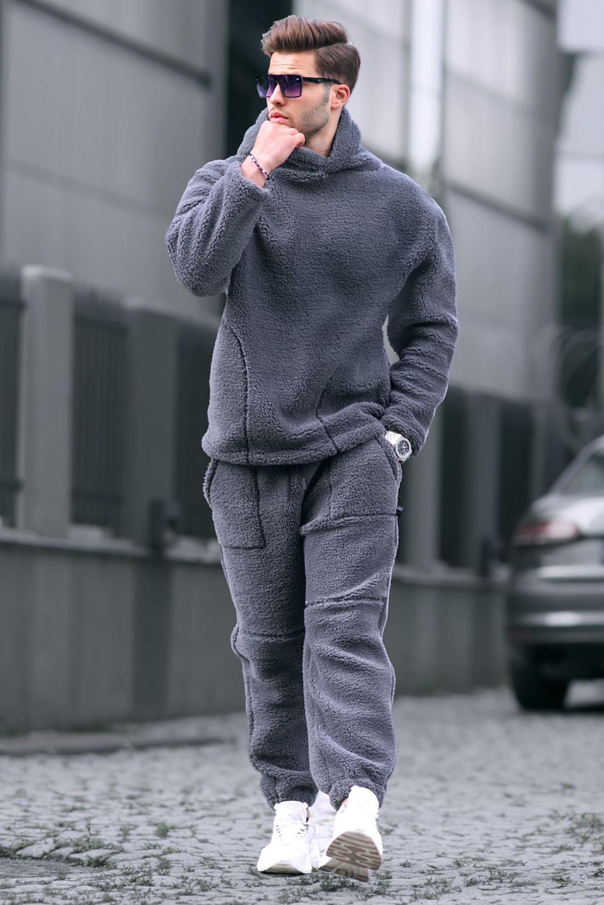 Füme Oversize Peluş Eşofman Takımı 5930