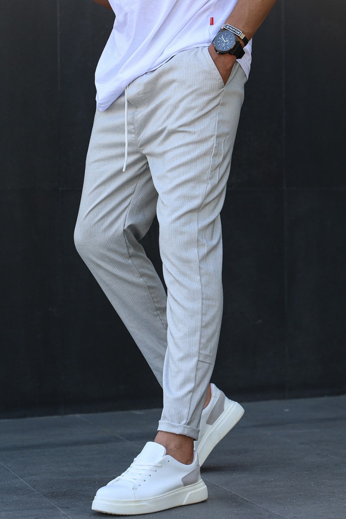 Gri Slim Fit Jogger Pantolon 5471