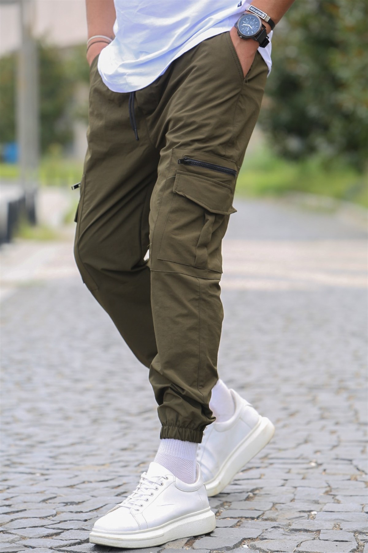 Khaki Green Cargo Trousers 5477