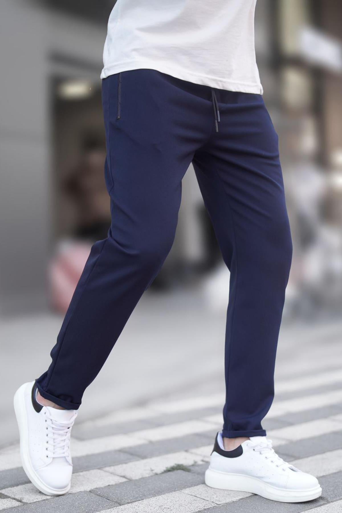 Lacivert Fermuar Detaylı Erkek Pantolon 6520