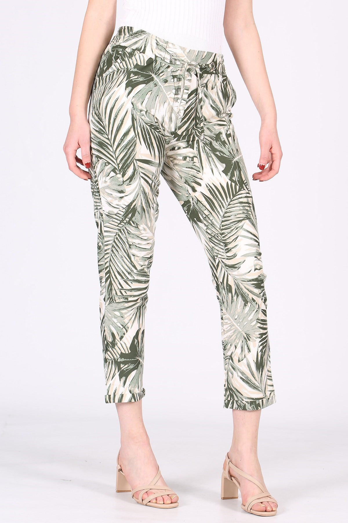 Mad Girls Cream Patterned Trousers MG213