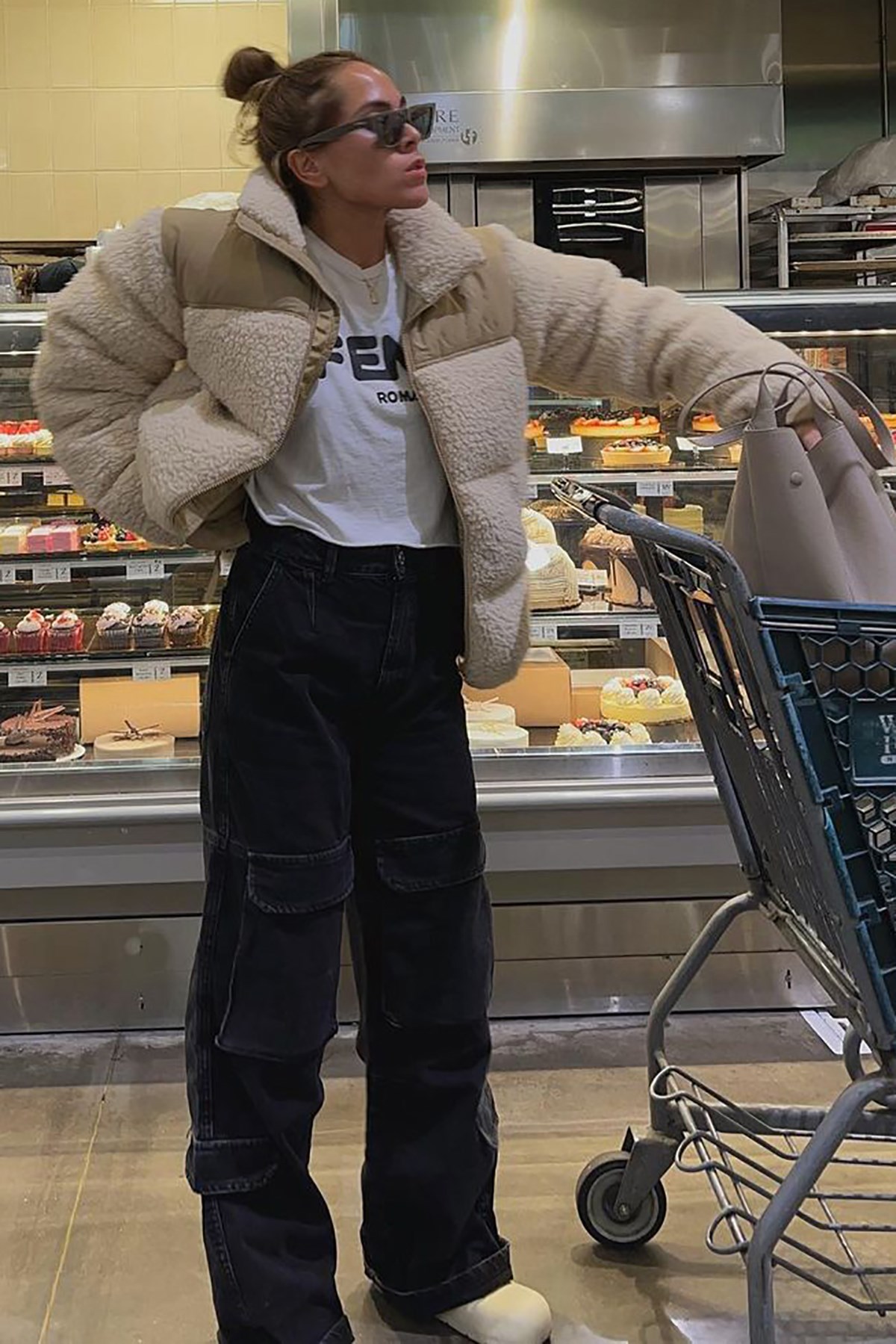 Beige Oversize Fur Jacket -- Mad Girls -- Madmext