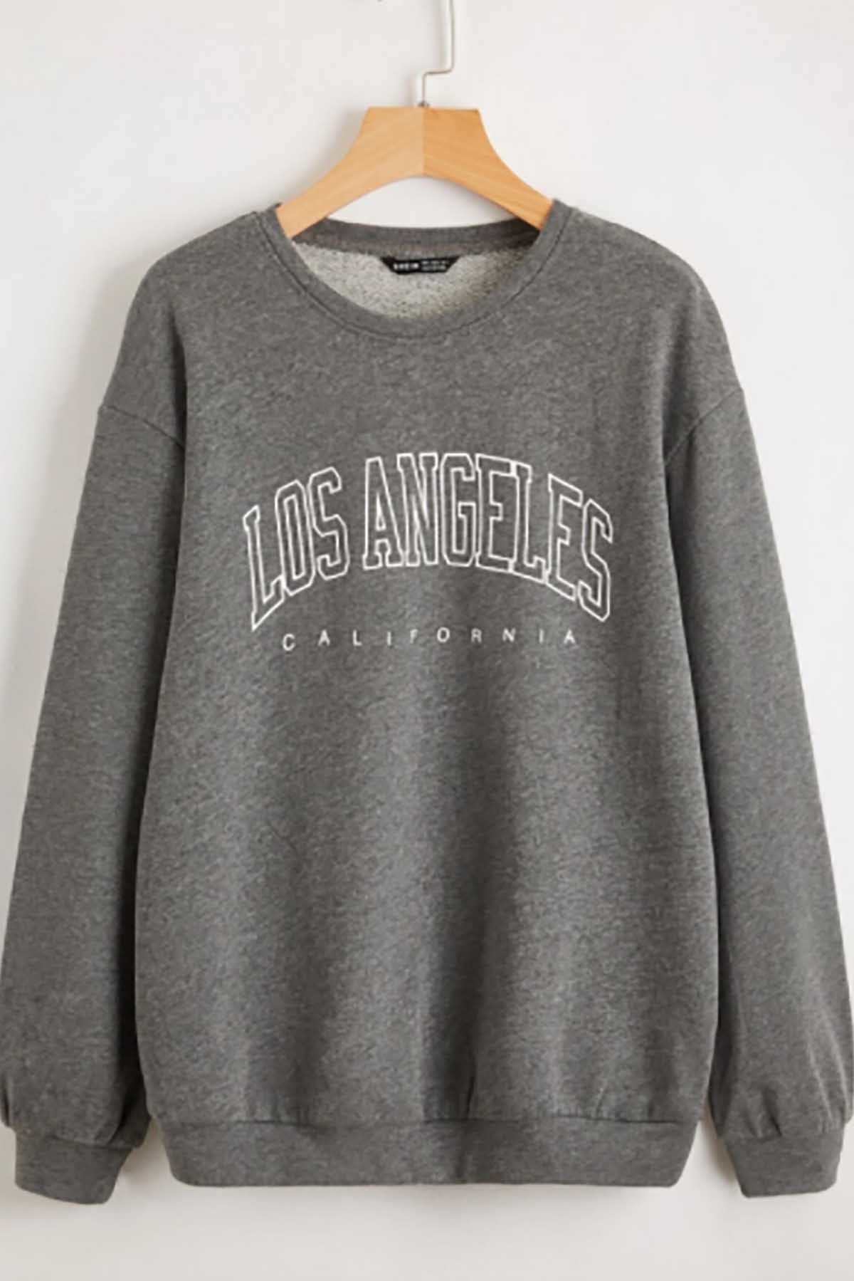 Mad Girls Füme Baskılı Oversize Kadın Sweatshirt MG780
