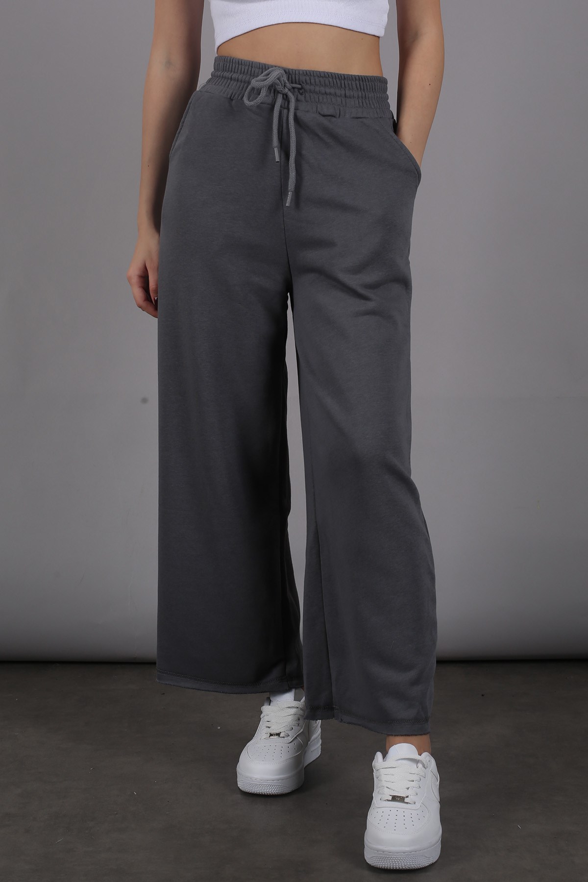 Mad Girls Smoke Gray Bell Bottom Sweatpants MG1100
