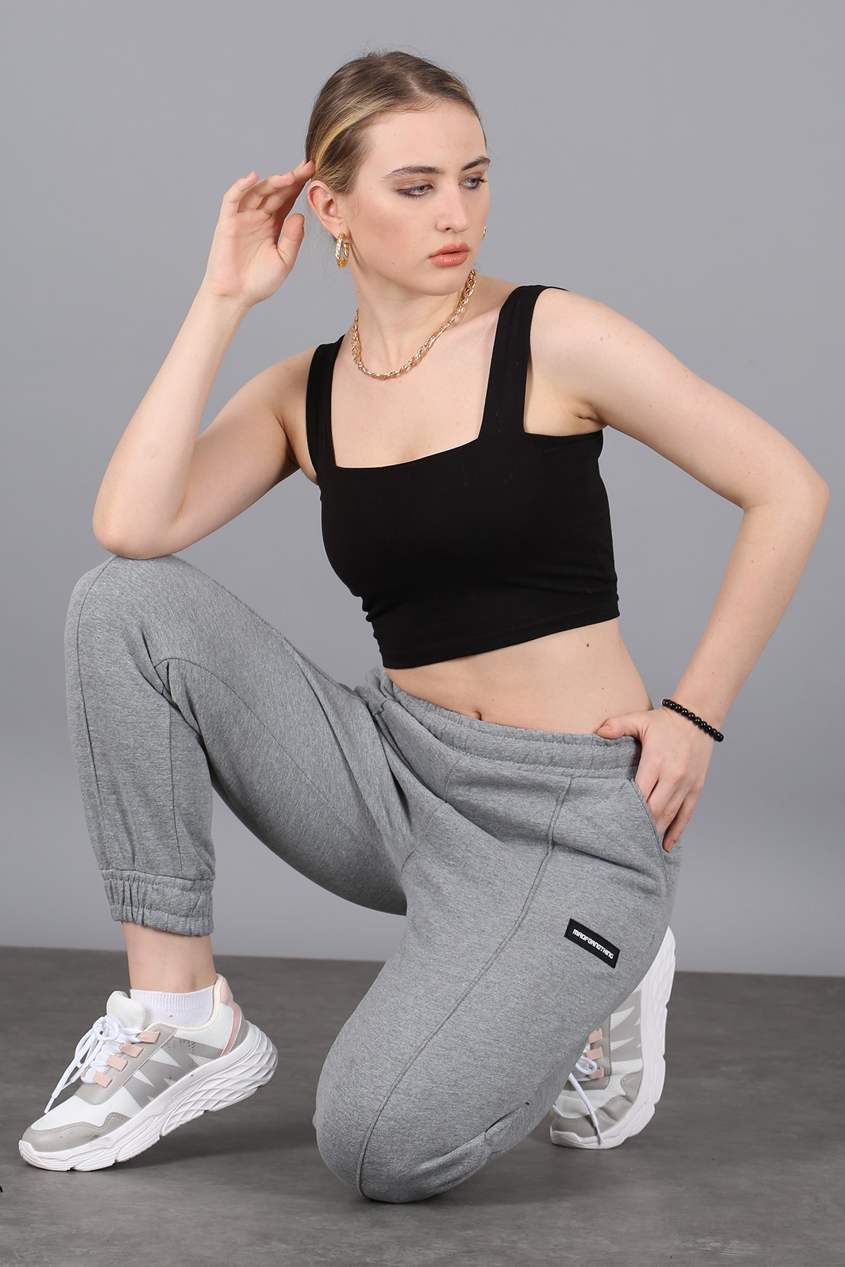 Mad Girls Füme Kadın Jogger Eşofman MG303