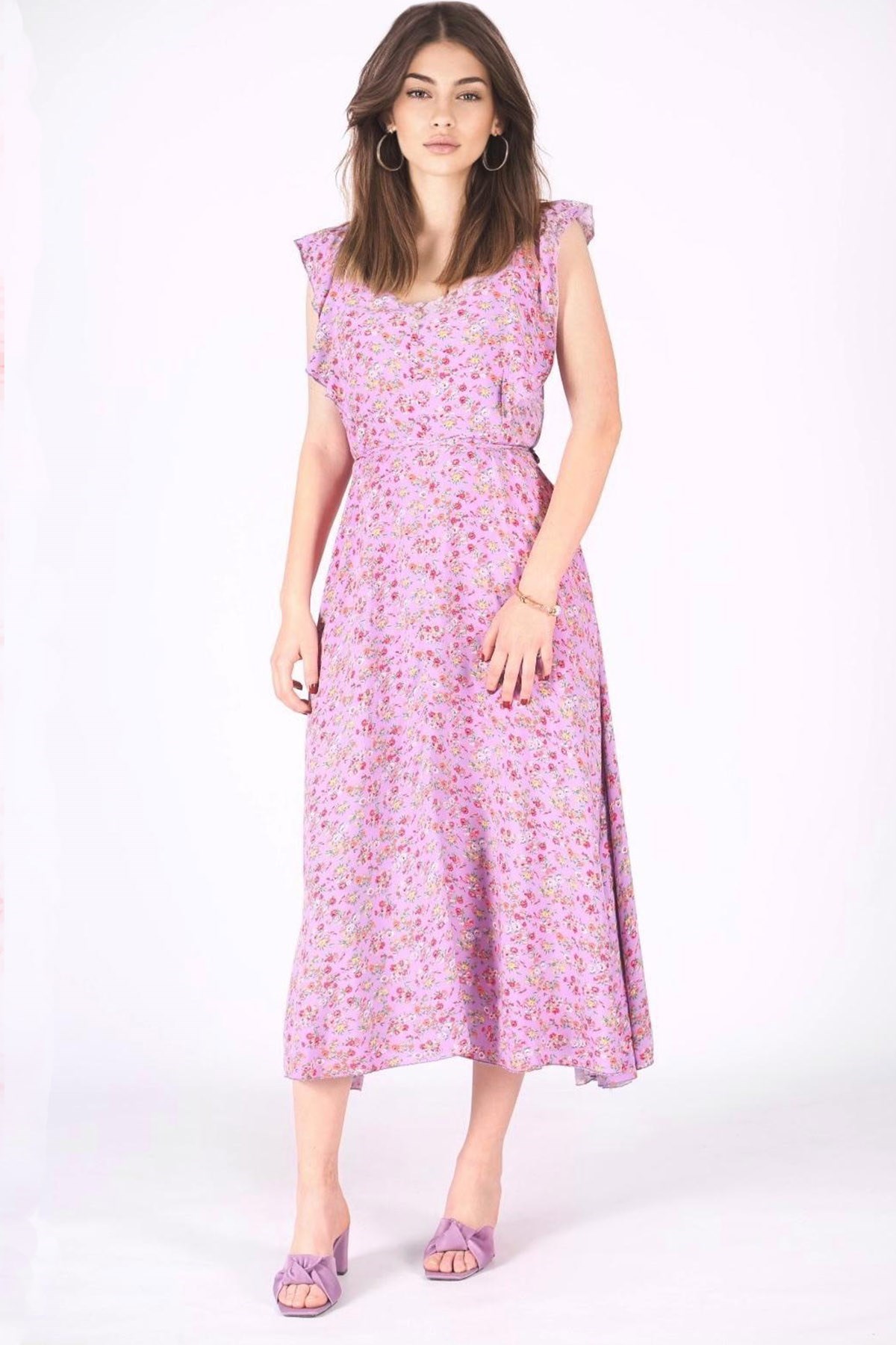Mad Girls Lilac Button-up Dress MG648