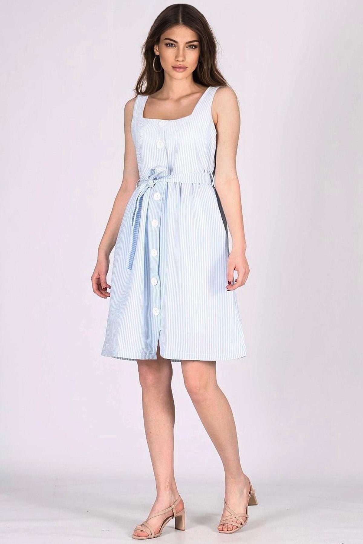 Mad Girls Blue Striped Dress MG645