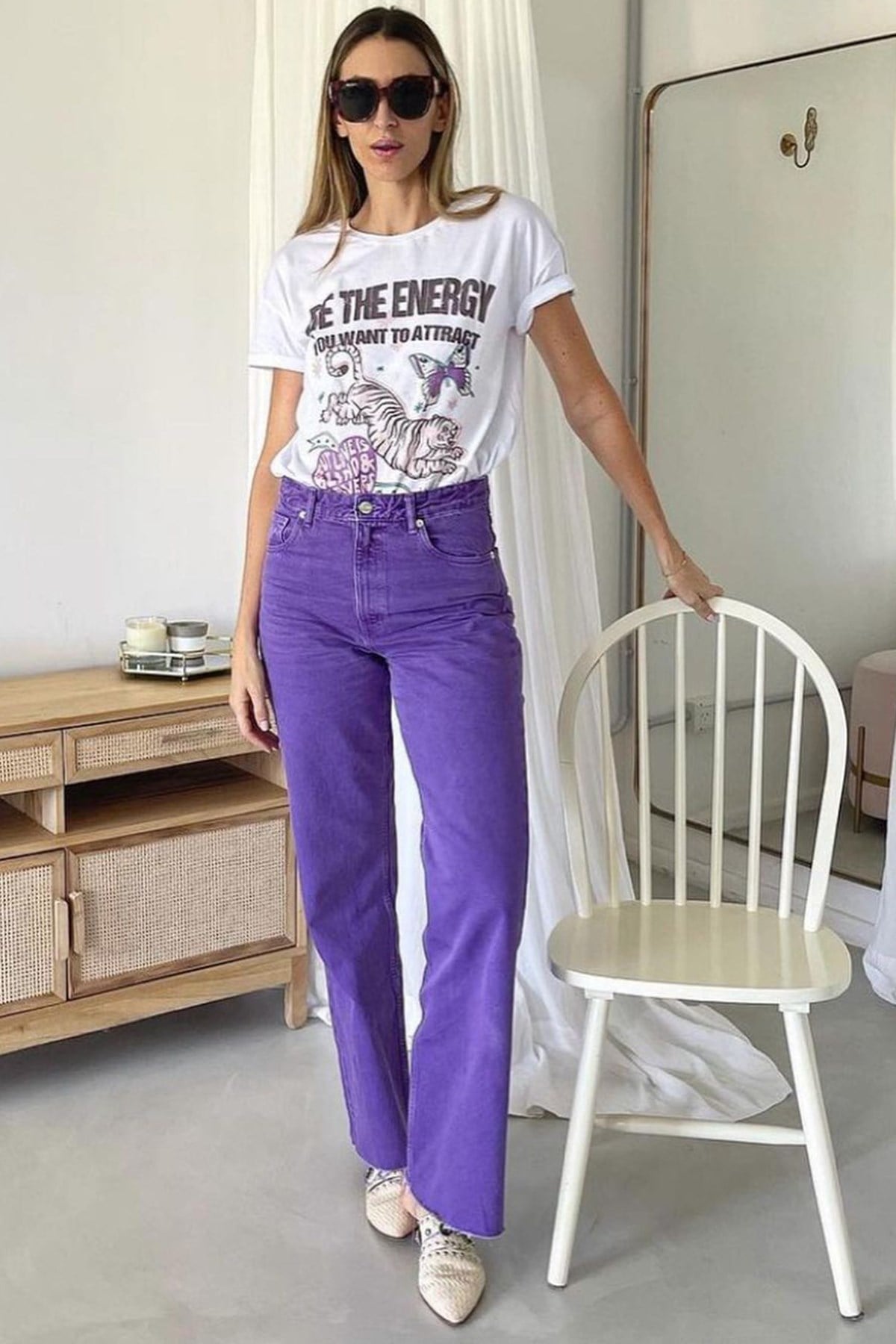 Mad Girls Purple Palazzo Jeans Mg1189