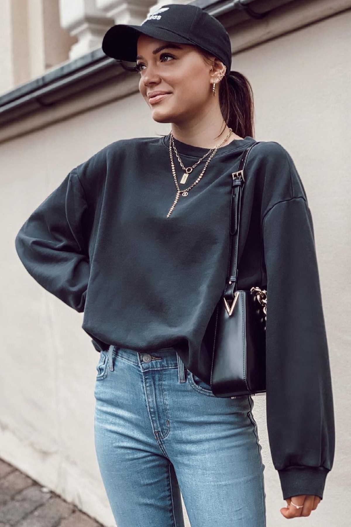 Mad Girls Black Basic Sweatshirt MG806