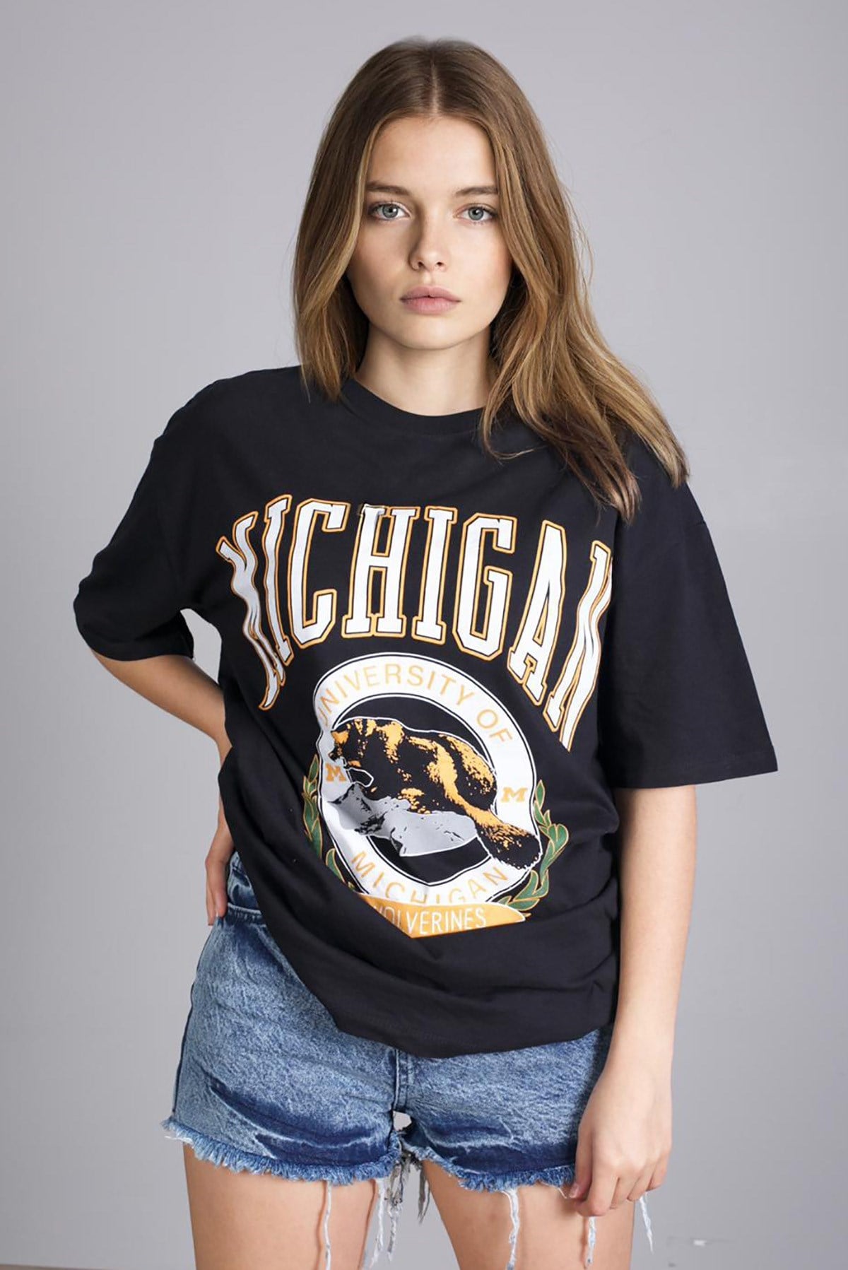 Mad Girls Siyah Baskılı Tişört Mg1127