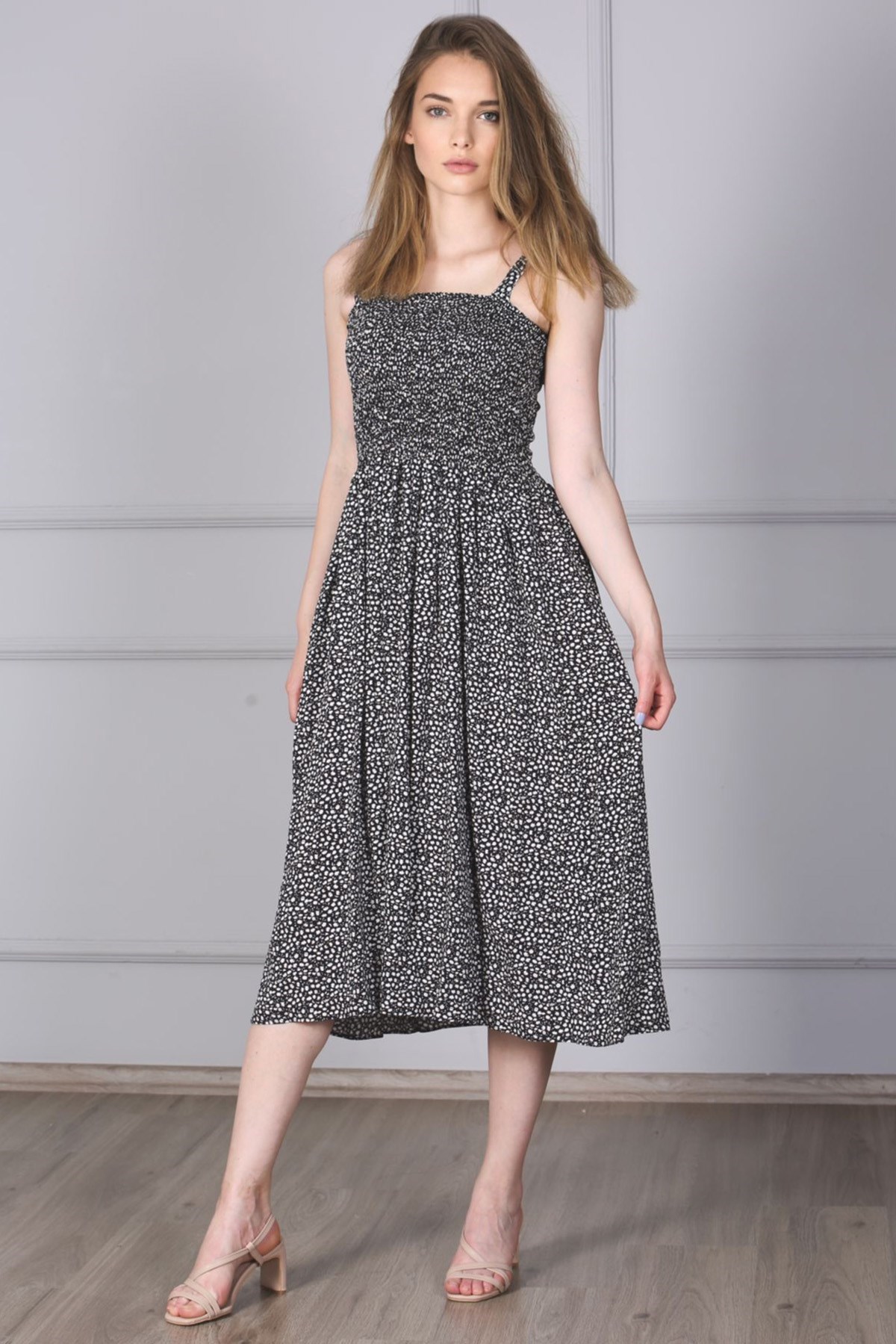 Mad Girls Sİyah Büzgülü Elbise MG1173
