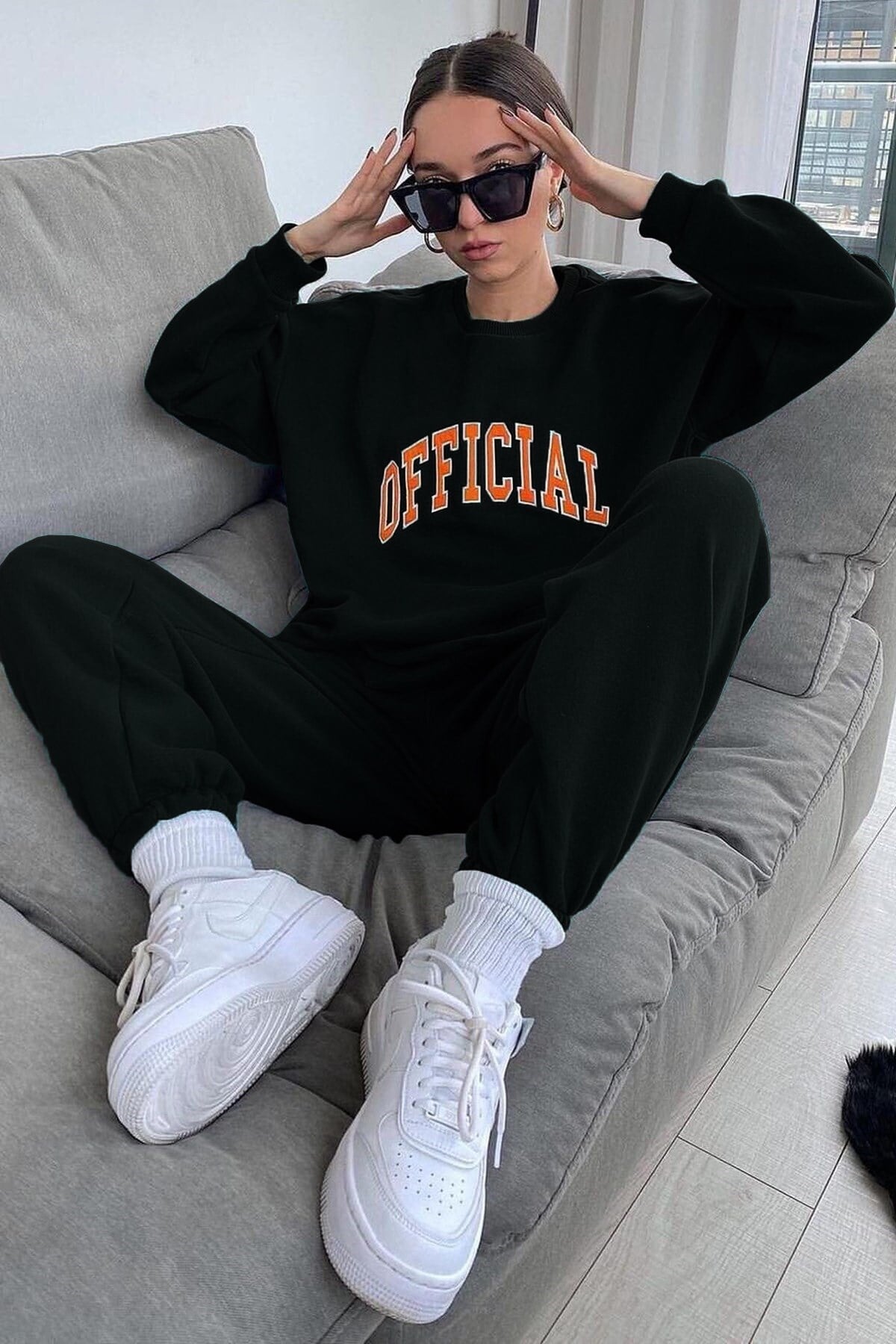 Mad Girls Siyah Eşofman Takım MG944